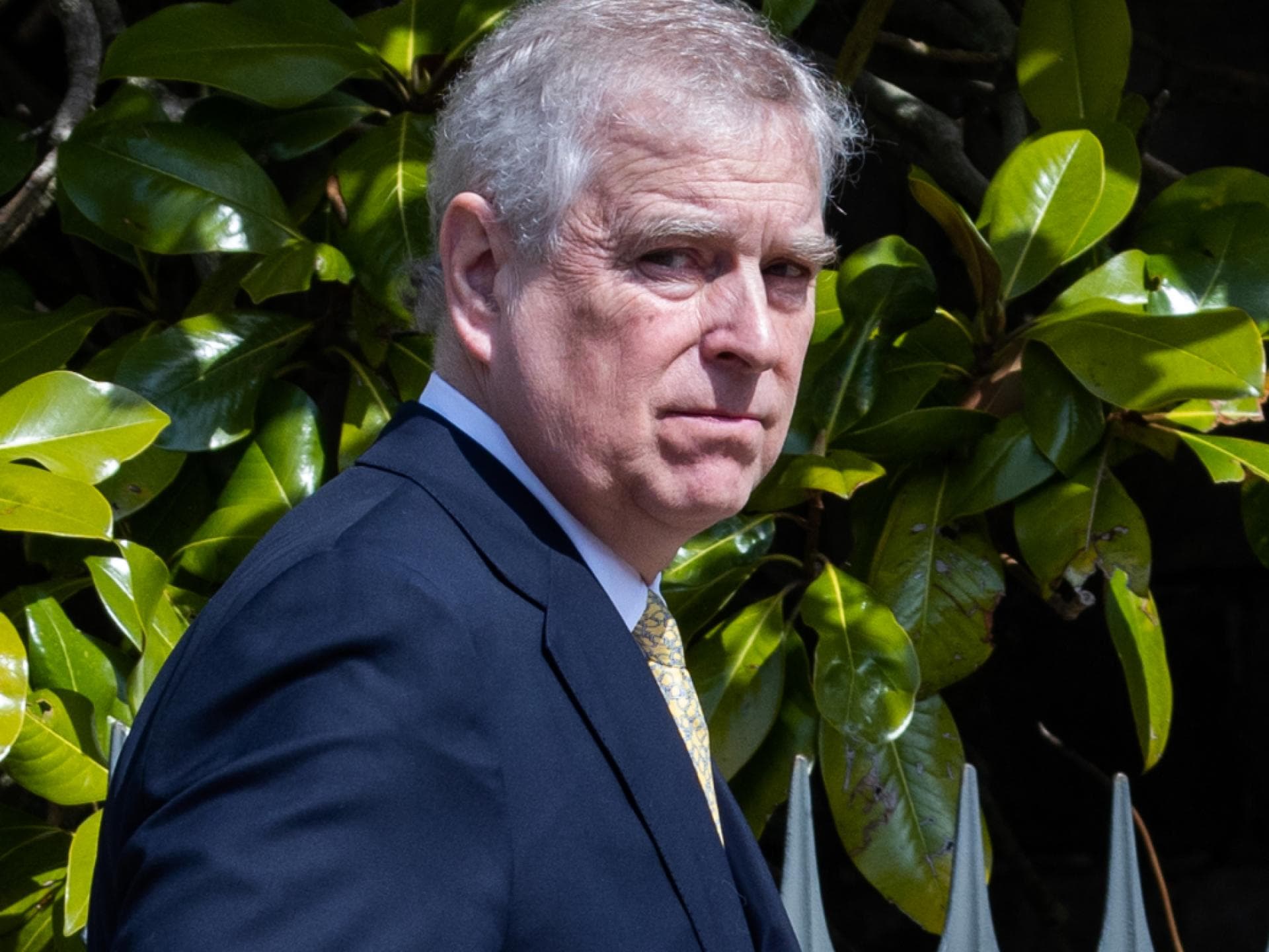 Prinz Andrew guckt traurig zur Seite
